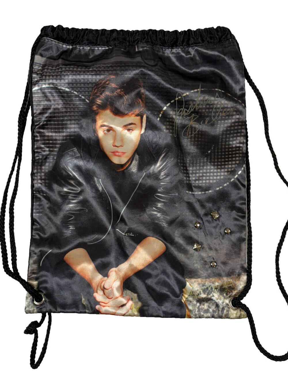 Justin Bieber Drawstring Gym Bag Backpack Bag Book Sack Bookbag